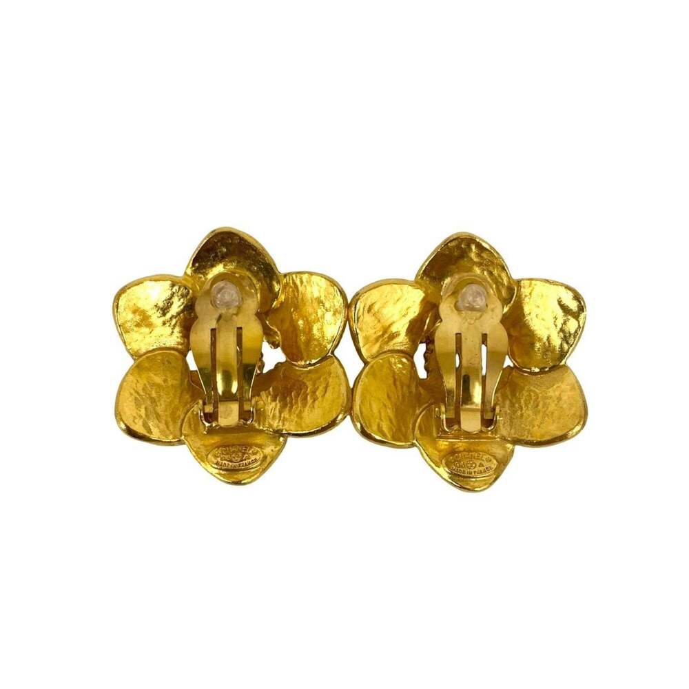 CHANEL Authentic Vintage Gold Logo Earrings - Picture 6 of 6